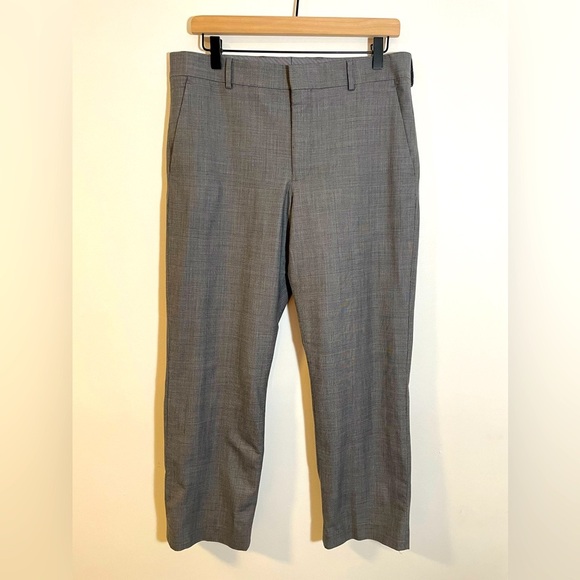 Express Producer Gray Strait Ankle Dress Pants, 96% Wool,  Women’s Size 32x30 - Picture 1 of 10